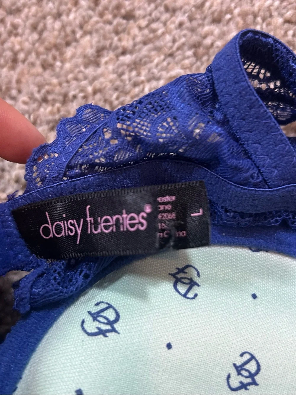 Daisy Fuentes Royal Blue Lace Babydoll Chemise